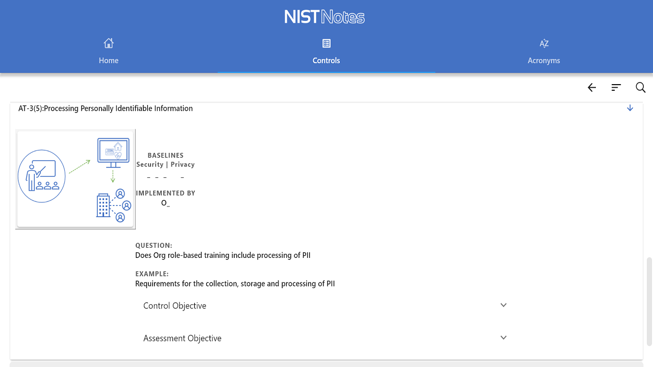 NIST Notes Control Details