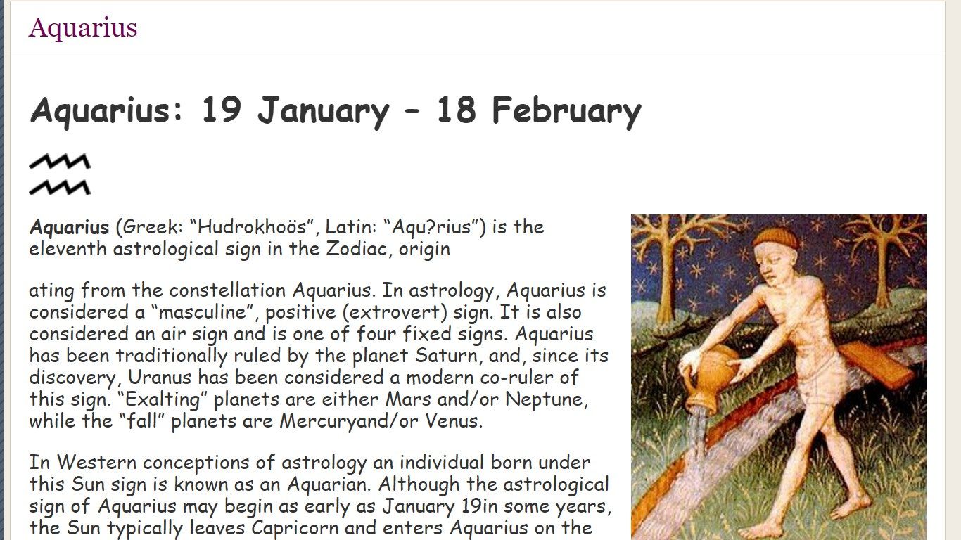 Aquarius Astrology and Horoscope