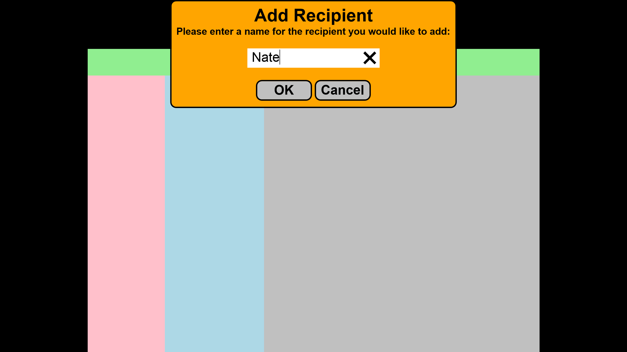 Adding a recipient is as easy as entering their name