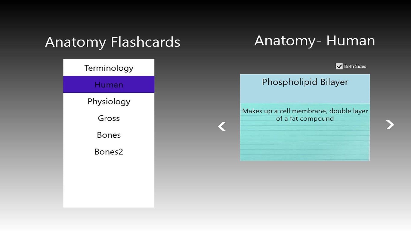 Anatomy Flashcards  - Step 2. Review the Frontside and Backside