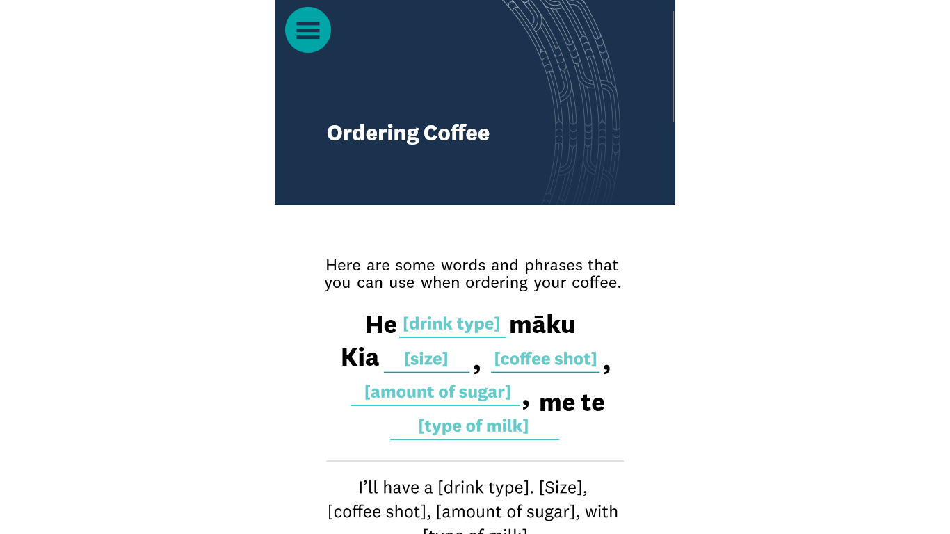 Ordering coffee