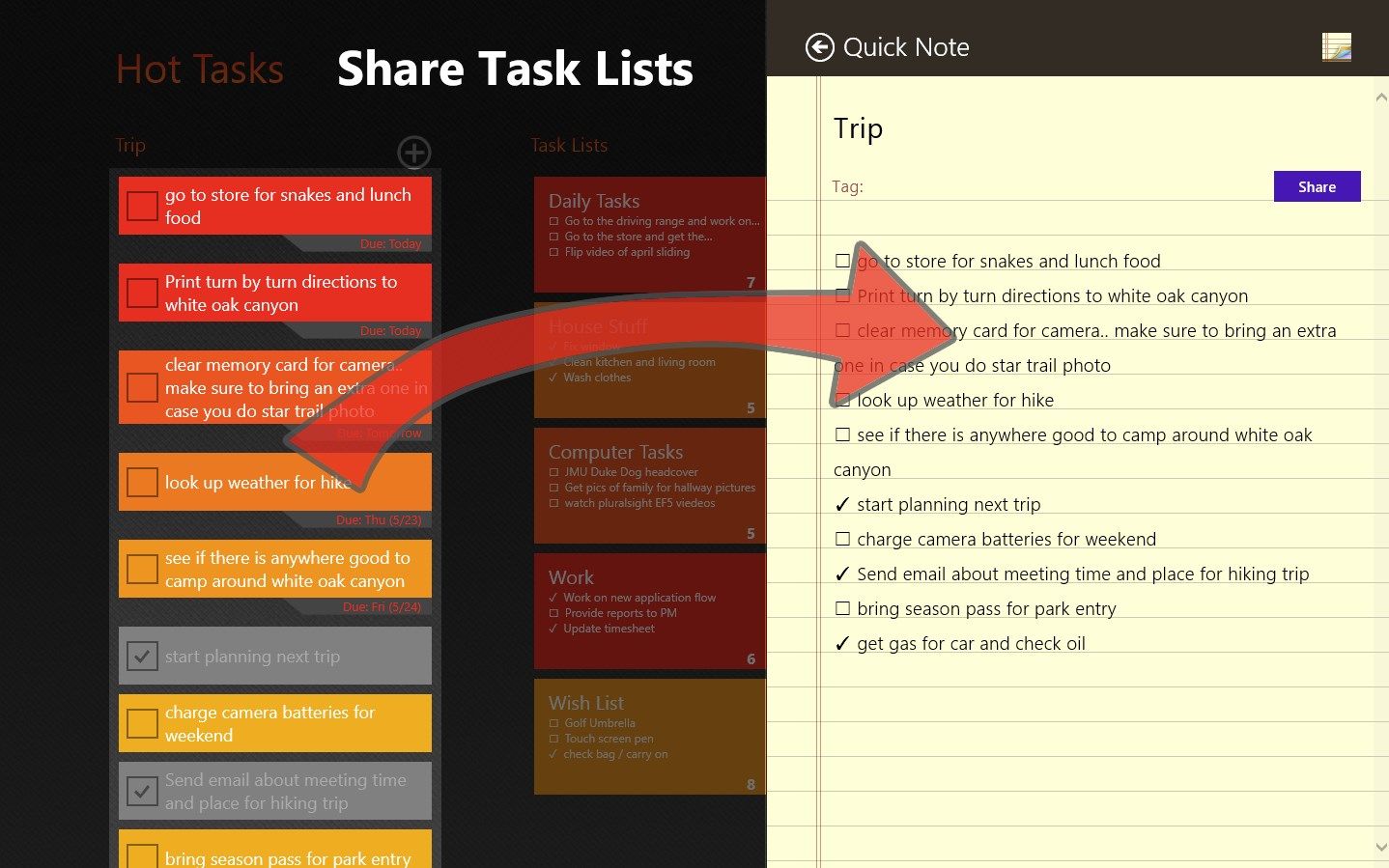 Share Task Lists