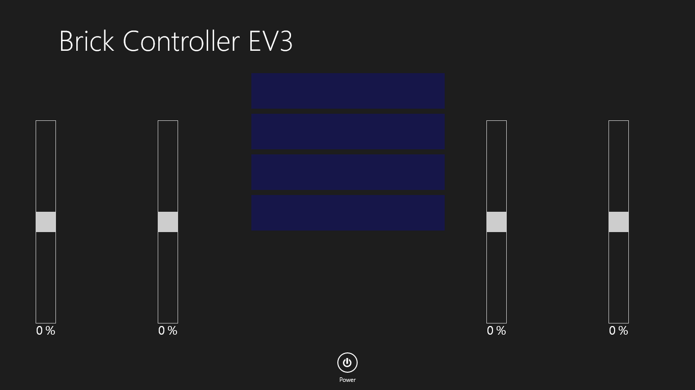 Once the Bluetooth connection and EV3 in Windows 8.1, let's connect with EV3 Press the Power button to start the application.