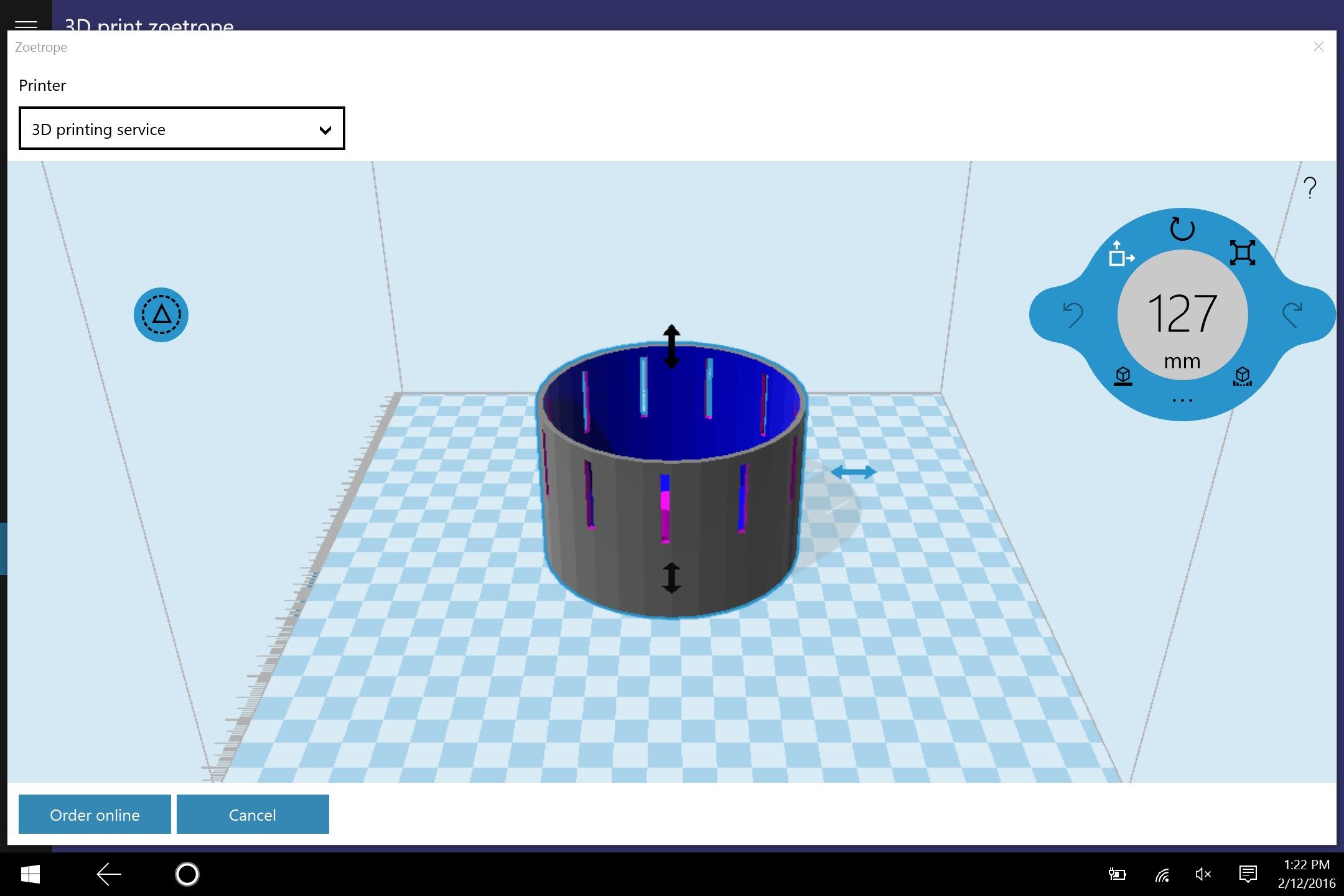 Integration with the standard 3D print workflow in Windows 10.