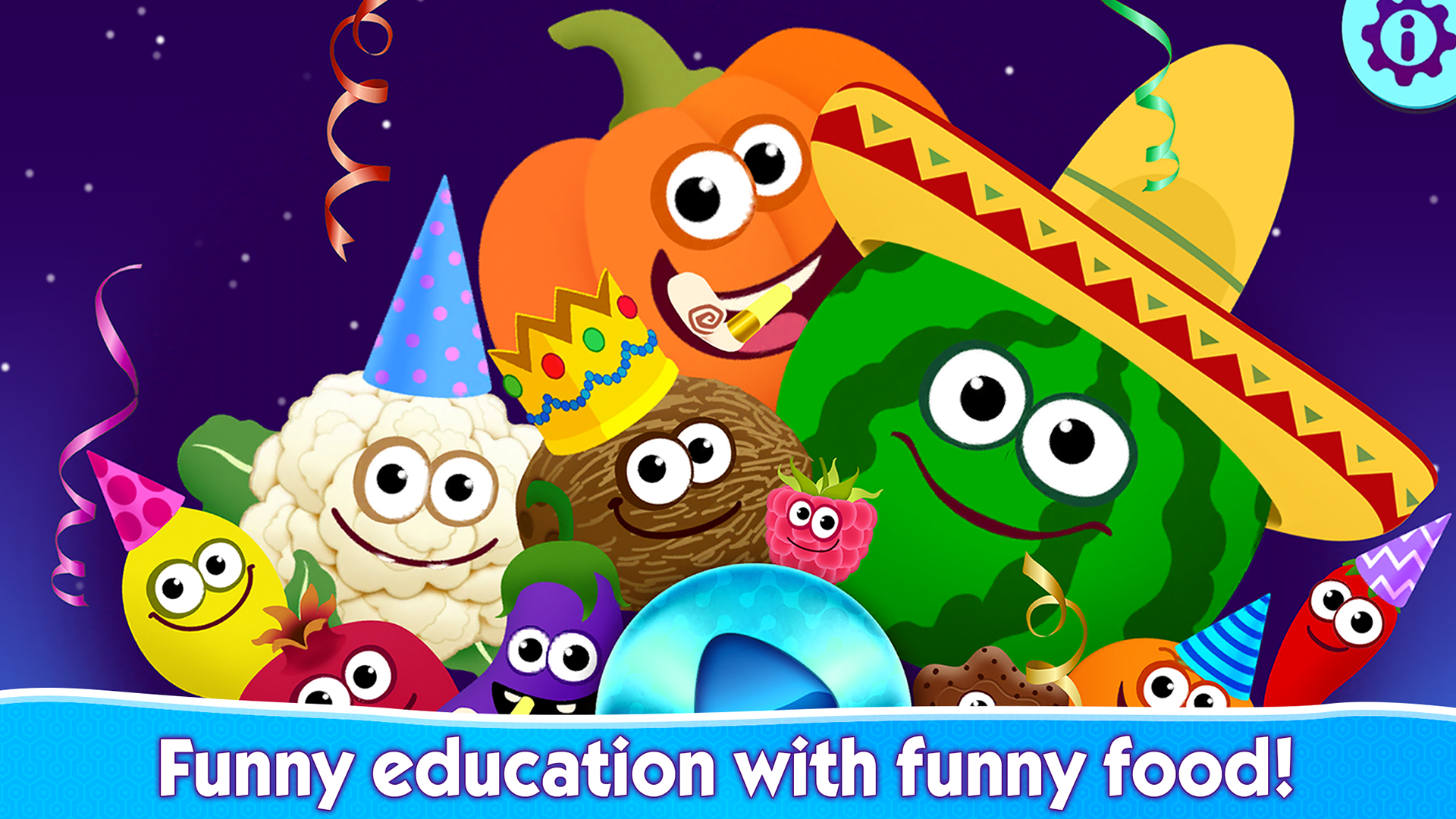 Funny Food 2 - Educational Games for Kids Toddlers in Learning Apps 4 Babies & Preschoolers! Kindergarten Game for Girls Boys 3 5 Years Old: Children Learn Smart Baby Shapes and Colors! Puzzle matching free develop fine motor skills, attention, logic