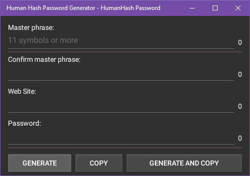 Human Hash Password Generator
