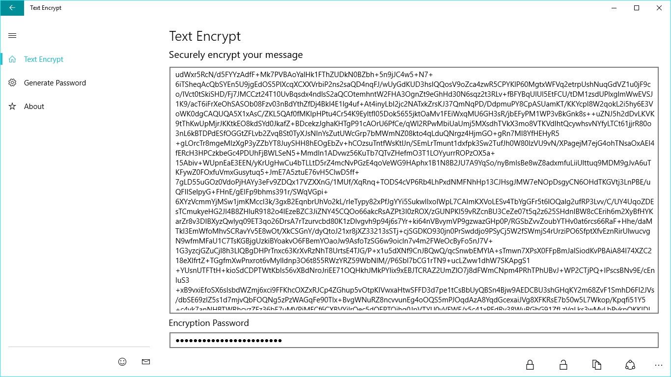 Text Encrypt protects your message with strong encryption.