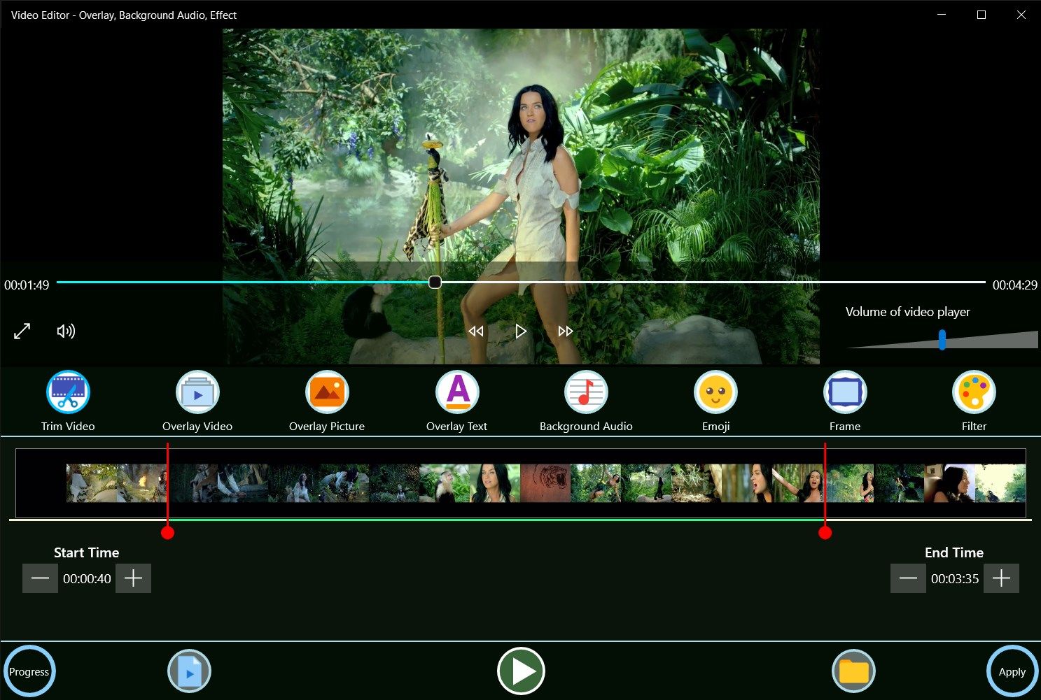 Video Editor - Overlay, Background Audio, Effect
