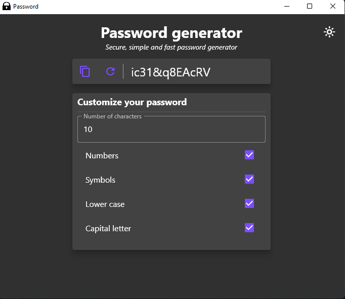 Gerador de senha - Password Generator