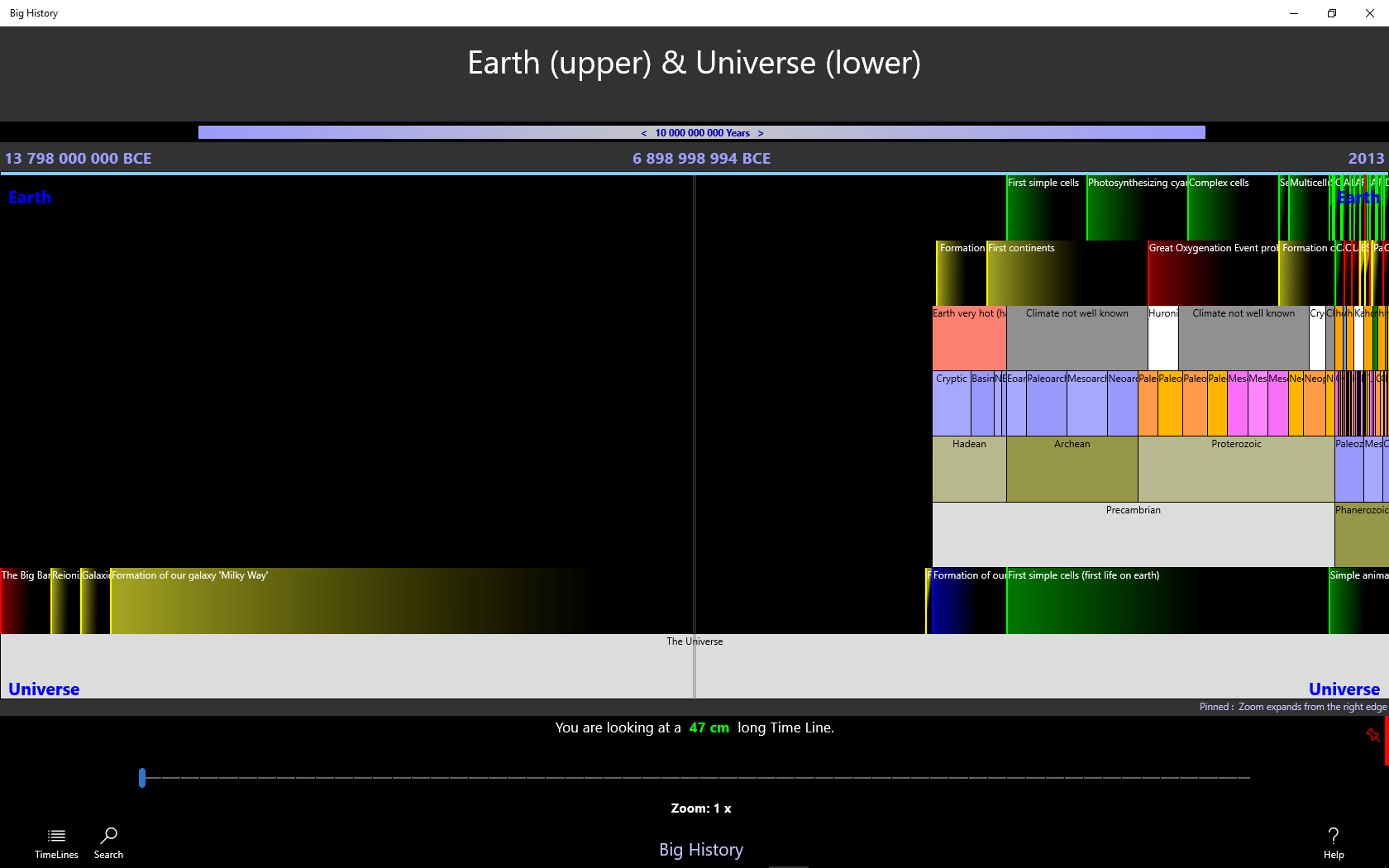 Two timelines: “Universe” and “Earth”