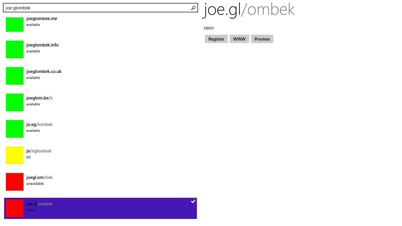 Results for the name "Joe Glombek".