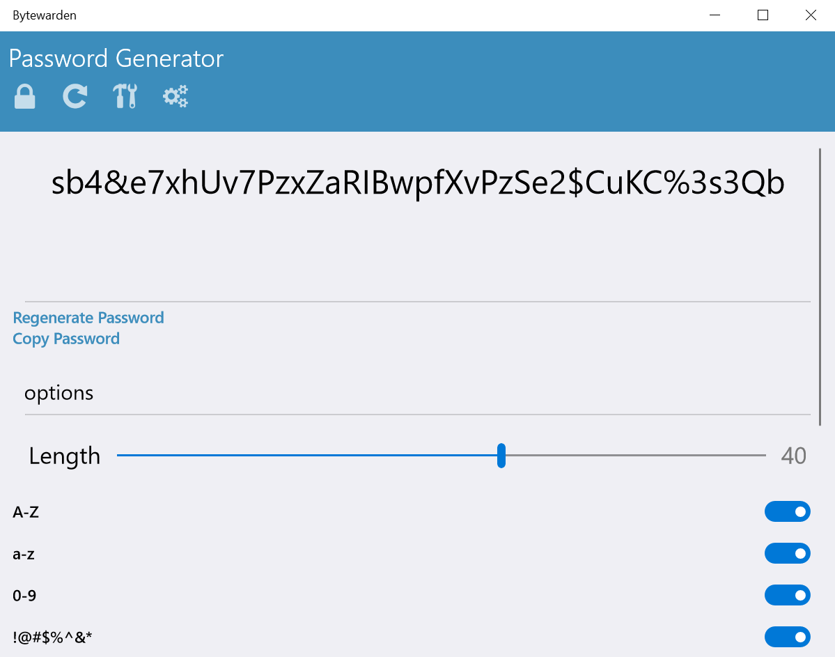 Desktop password generation