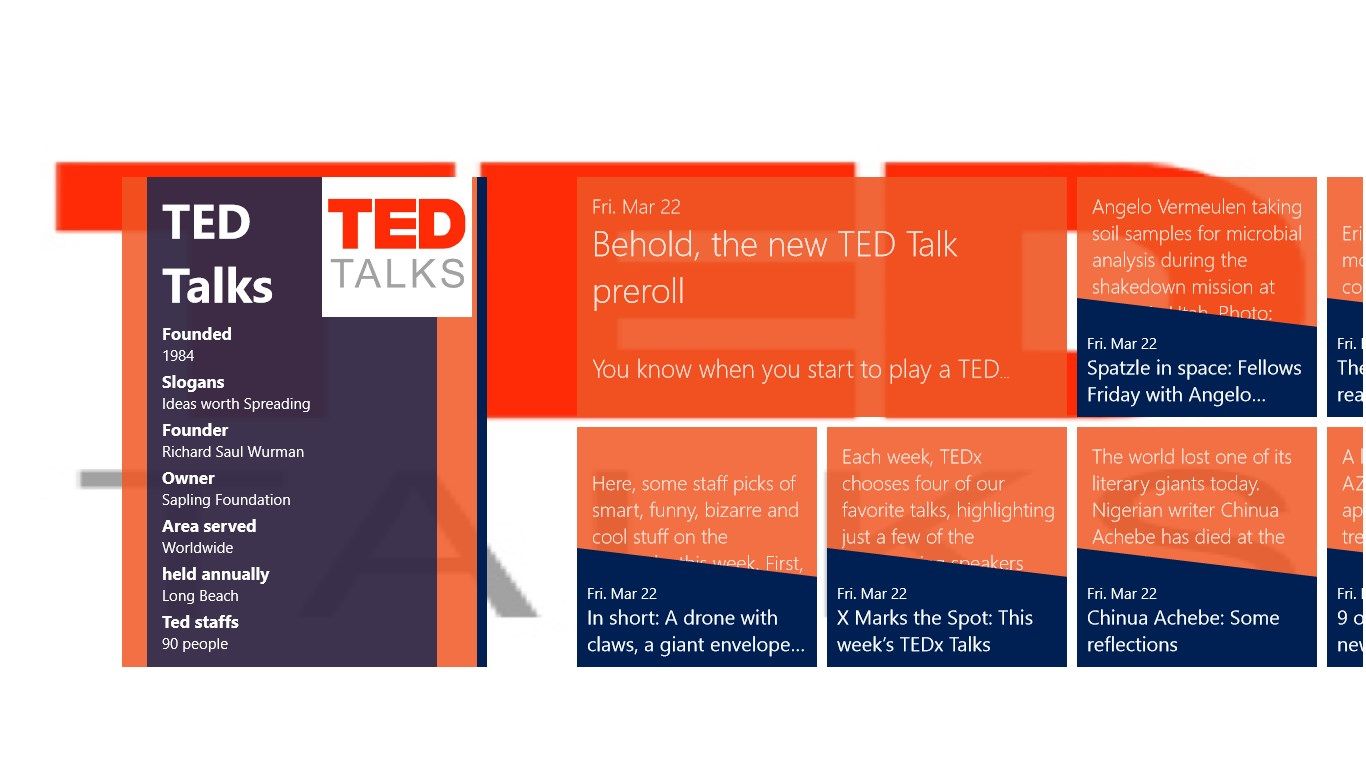 Sample Image of TED Talks App