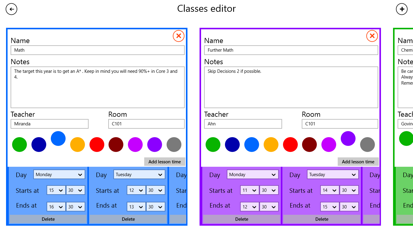 You can edit your courses and make the timetable easy to read.