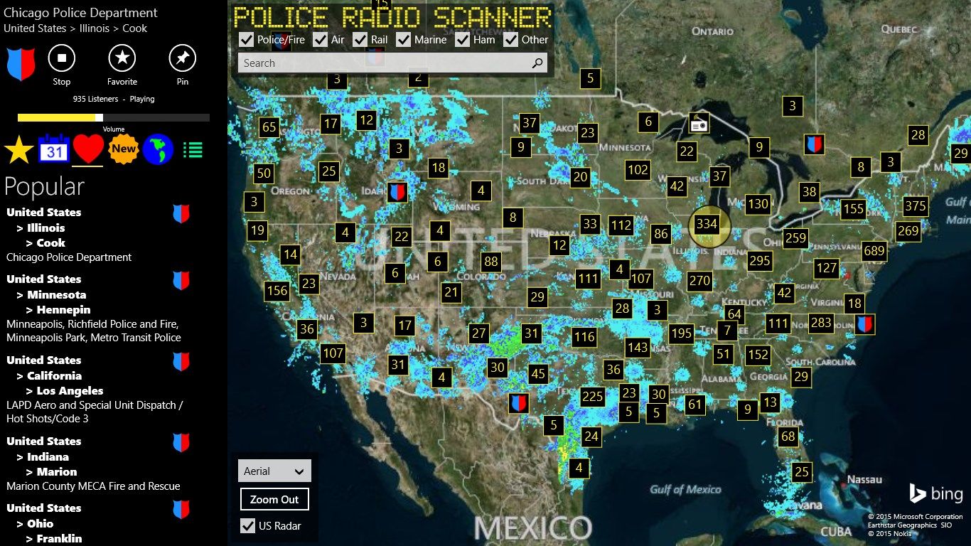 See US Weather Radar on the map.