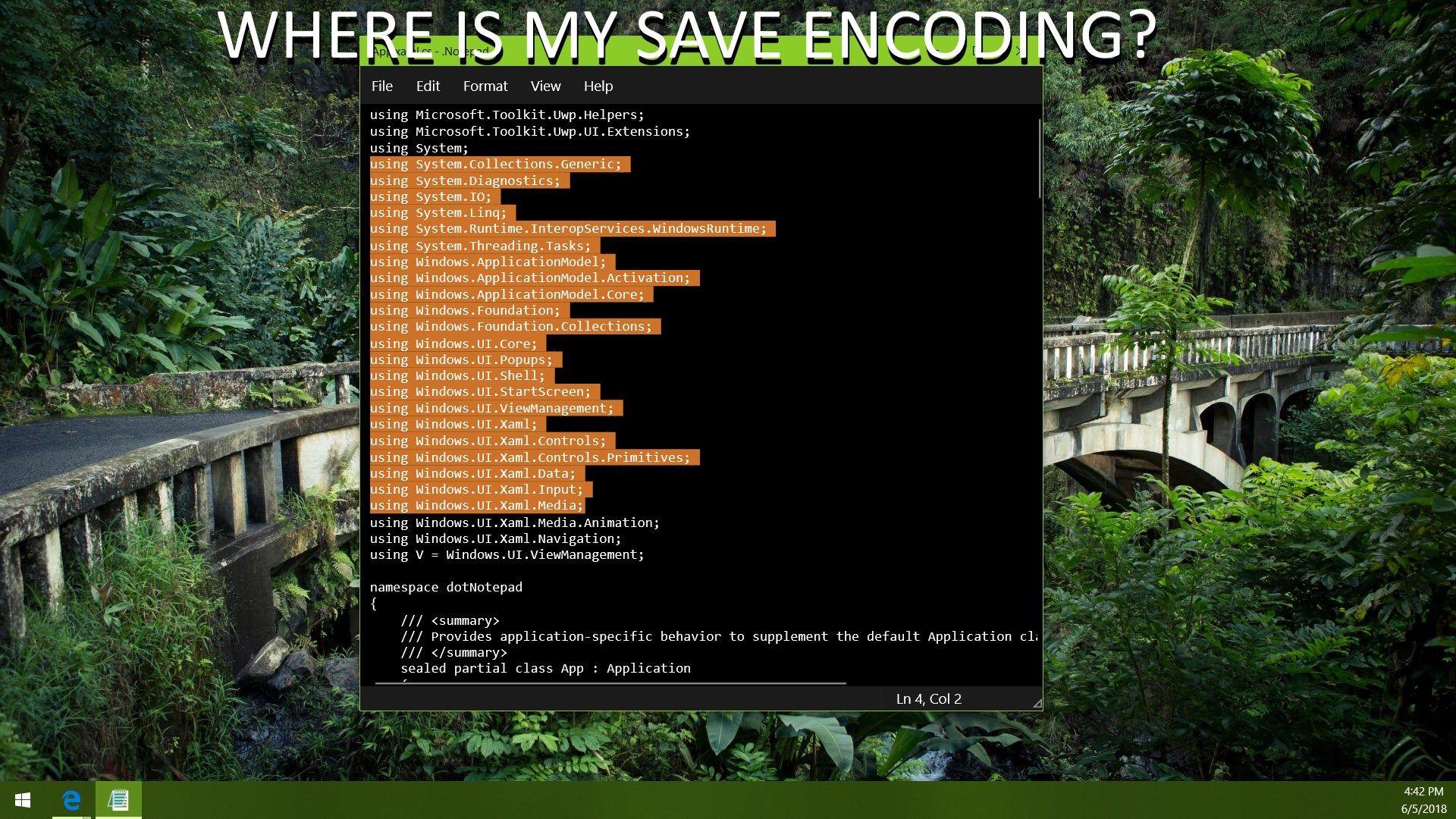 Where is my save encoding?