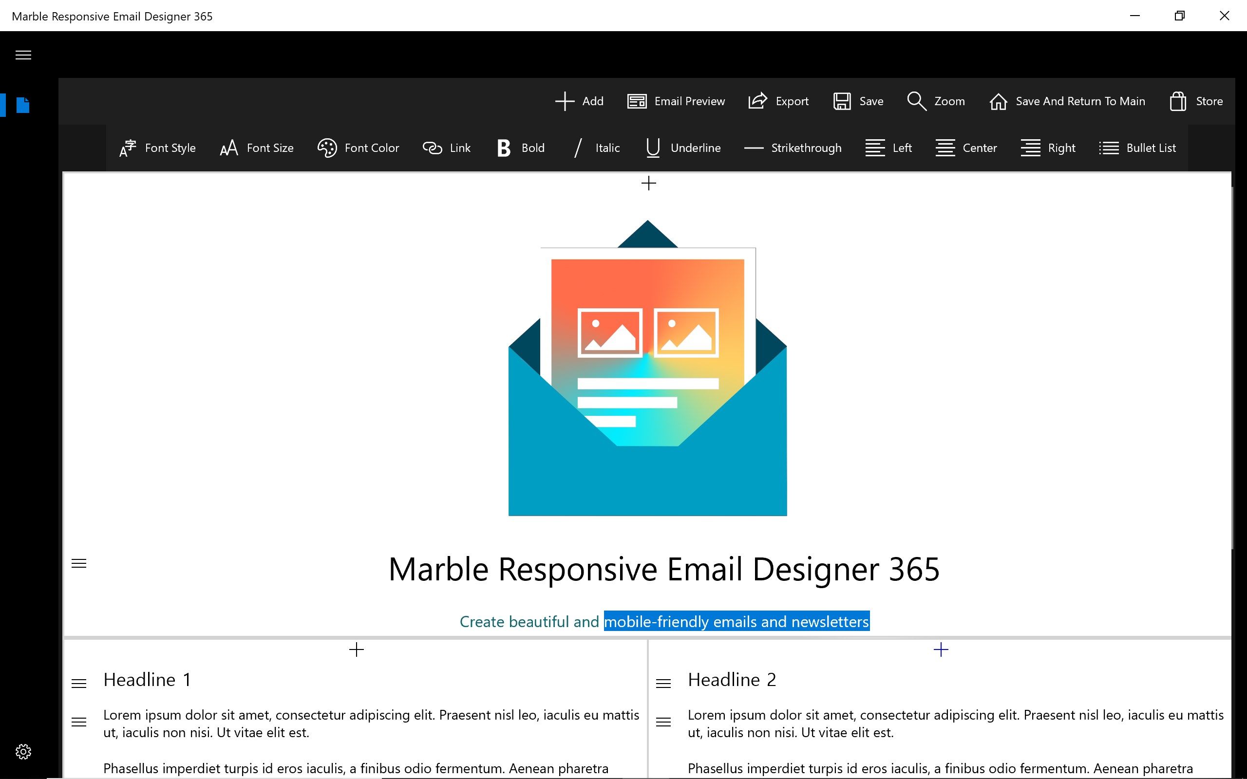 Marble Responsive Email Designer 365