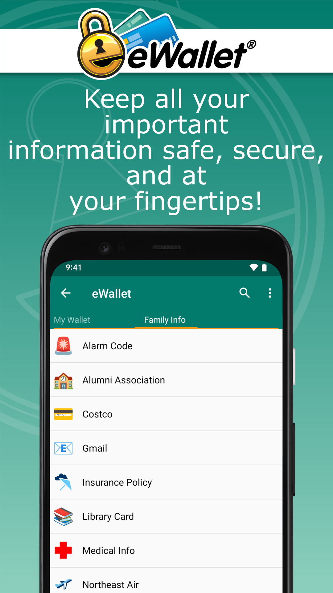 eWallet — Password Manager and Secure Wallet