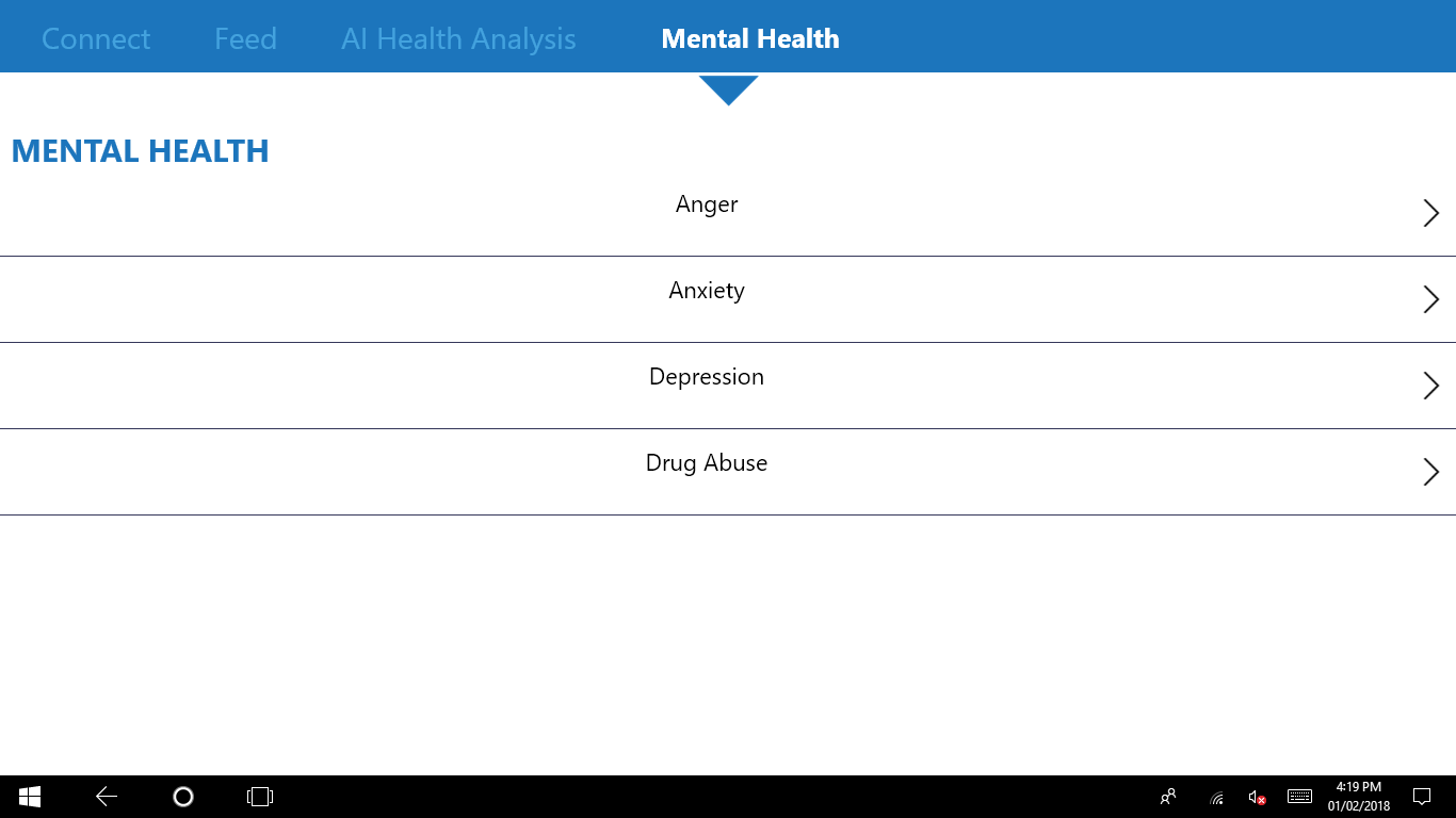 User Mental Health scoring.