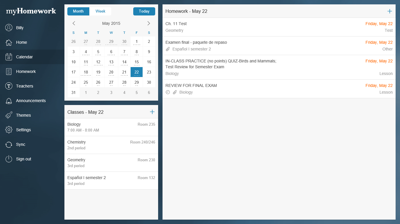 Calendar view with indicators for 'busy days'