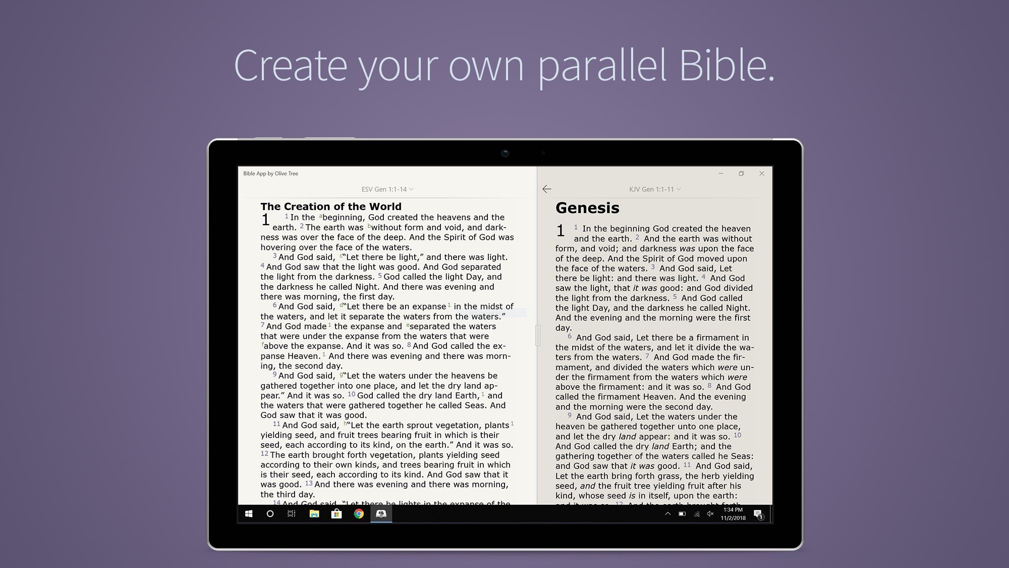 Create your own parallel Bible.