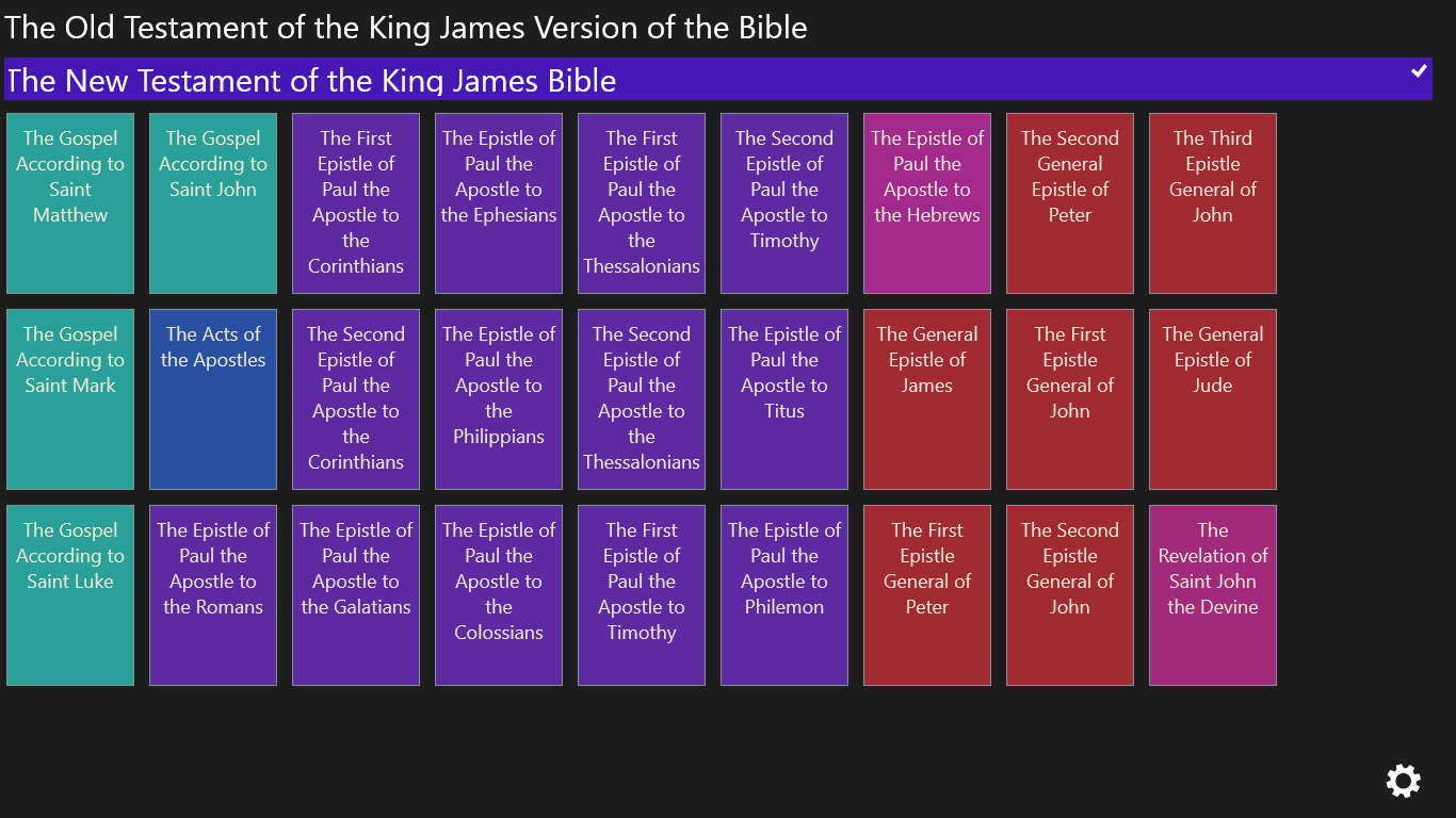 All of the book in the Old and New testament are ready to be read and studied.