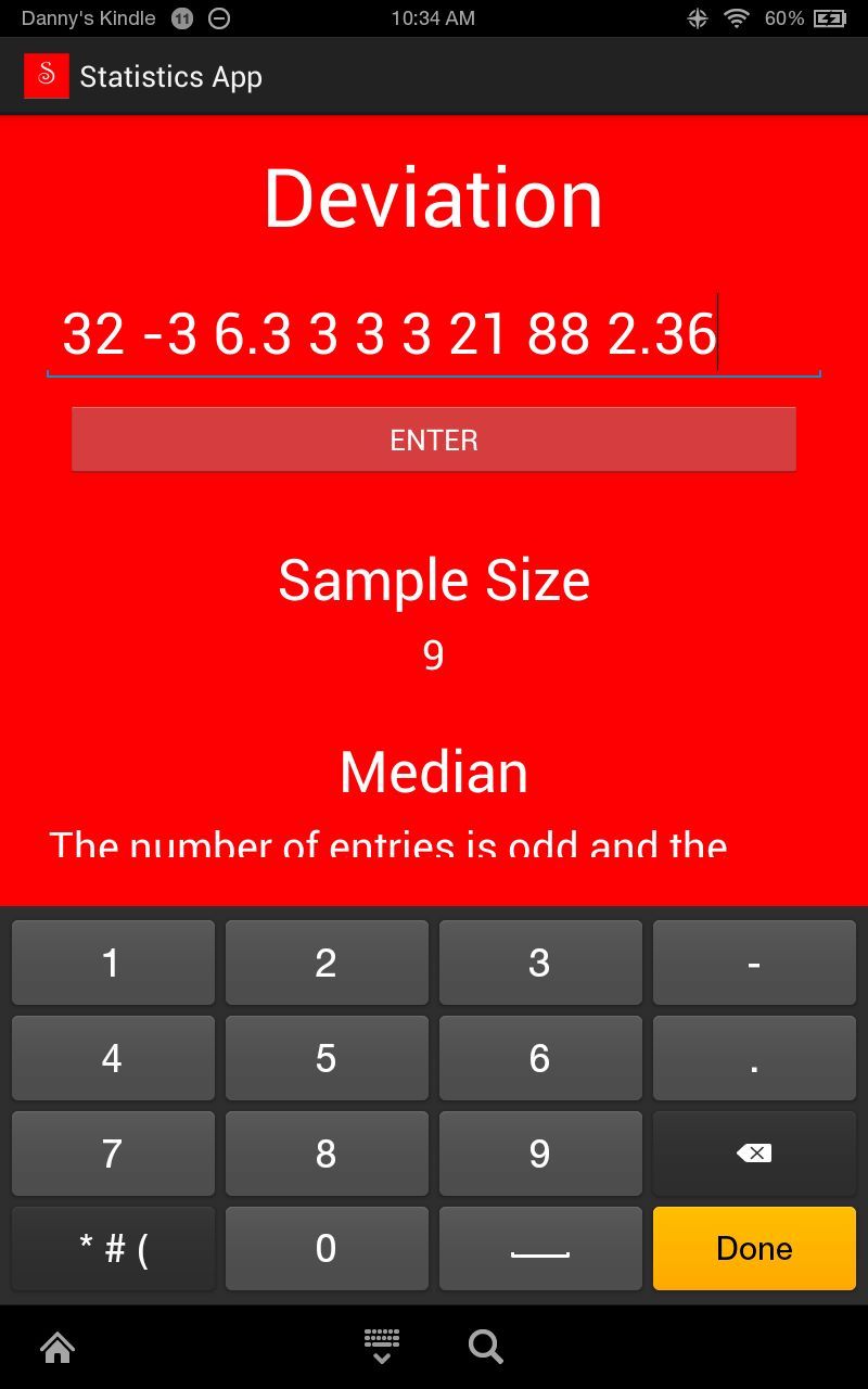 Statistic Calculator App