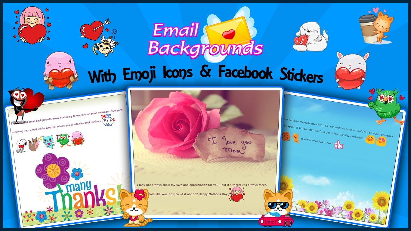 Add image background and Facebook stickers to email to make it POP