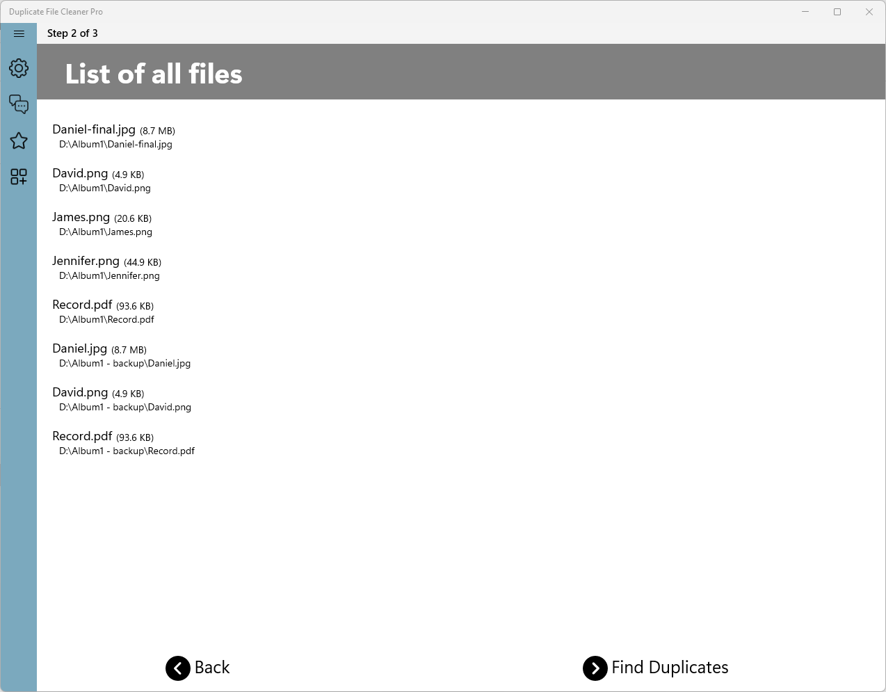 List of all files