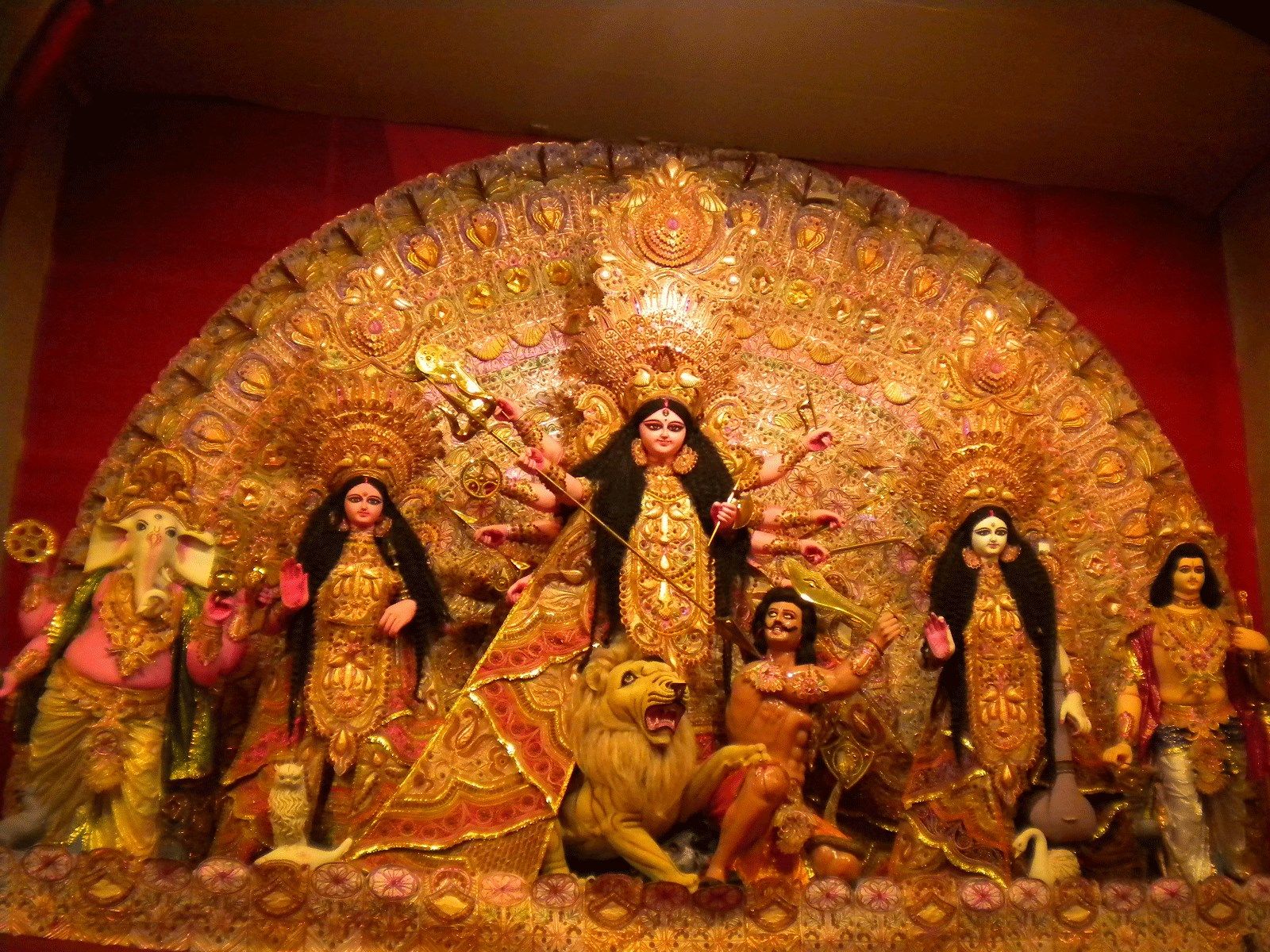 'Durga Pratima' (Idol of Goddess Durga & other deities)