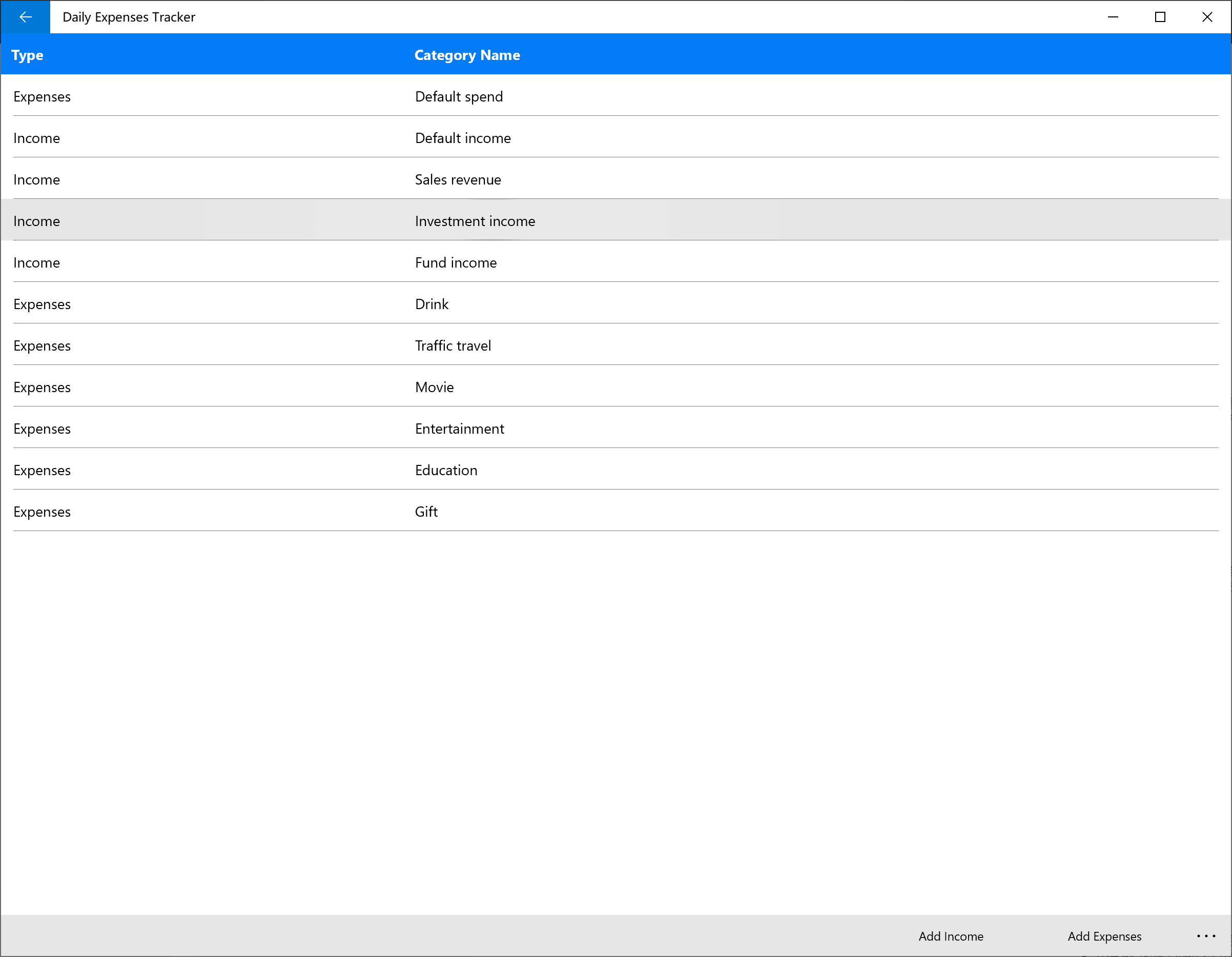 Daily Expenses Tracker - Income and Expense Management