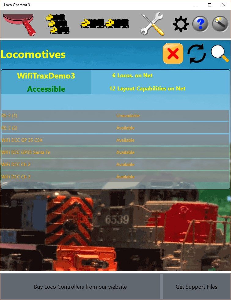 The locomotives roster display