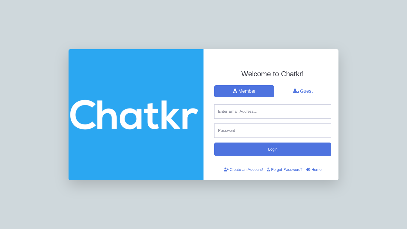 Register on Chatkr or continue as a guest.