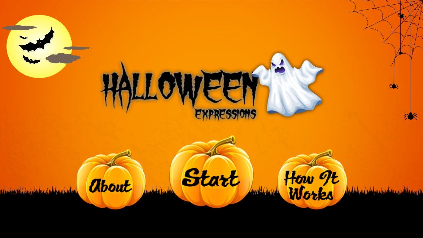 Main Screen, tap Start to design the Halloween Card