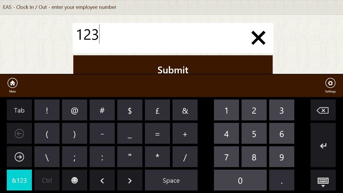 Submit employee number