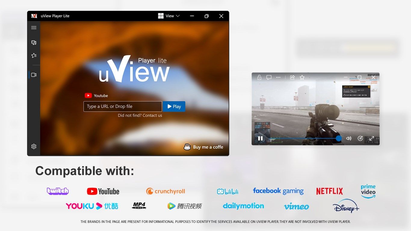 Watch Youtube, Twitch, Netflix, HBO and Anime anytime, whether while playing games or using another app | uView Player Lite
