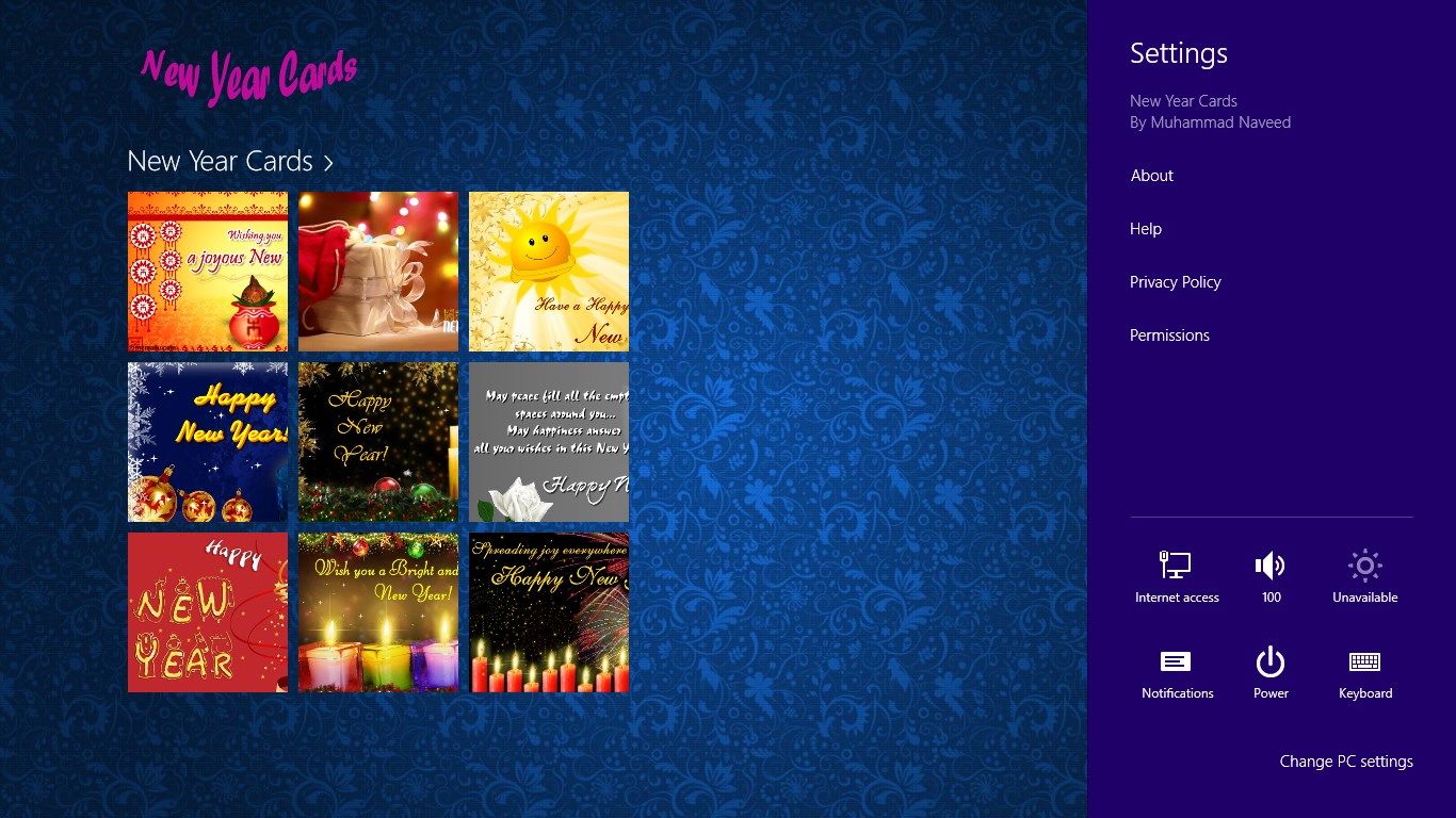 Main Screen of New Year Cards