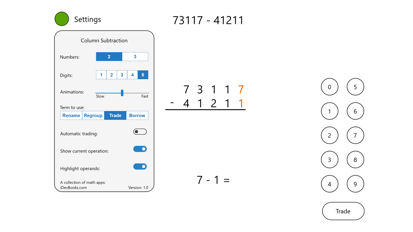Set the number of digits and other options.