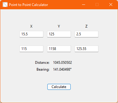 Point to Point Calculator