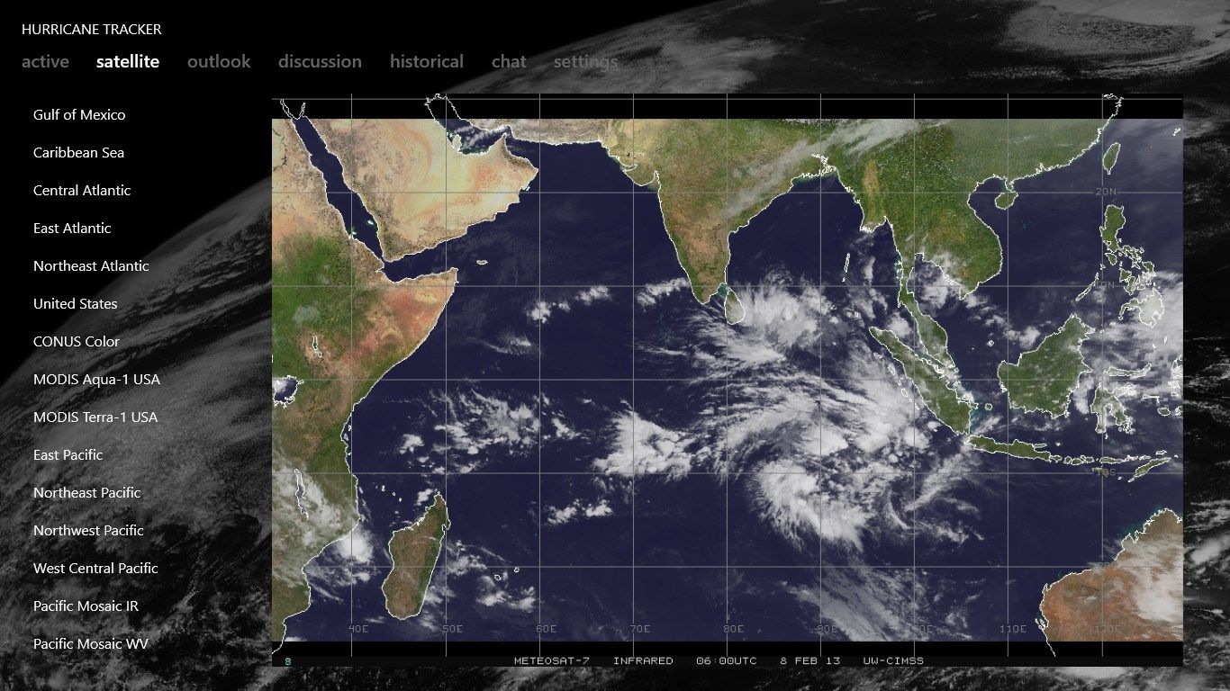 Monitor tropical cyclones in any ocean.