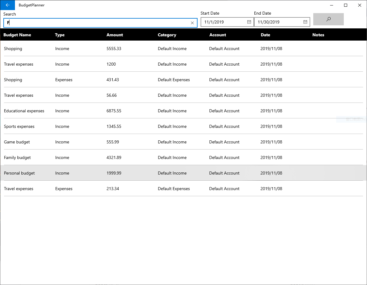 Quickly search all transactions