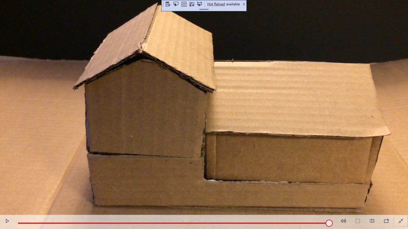 Finished cardboard house, not decorated