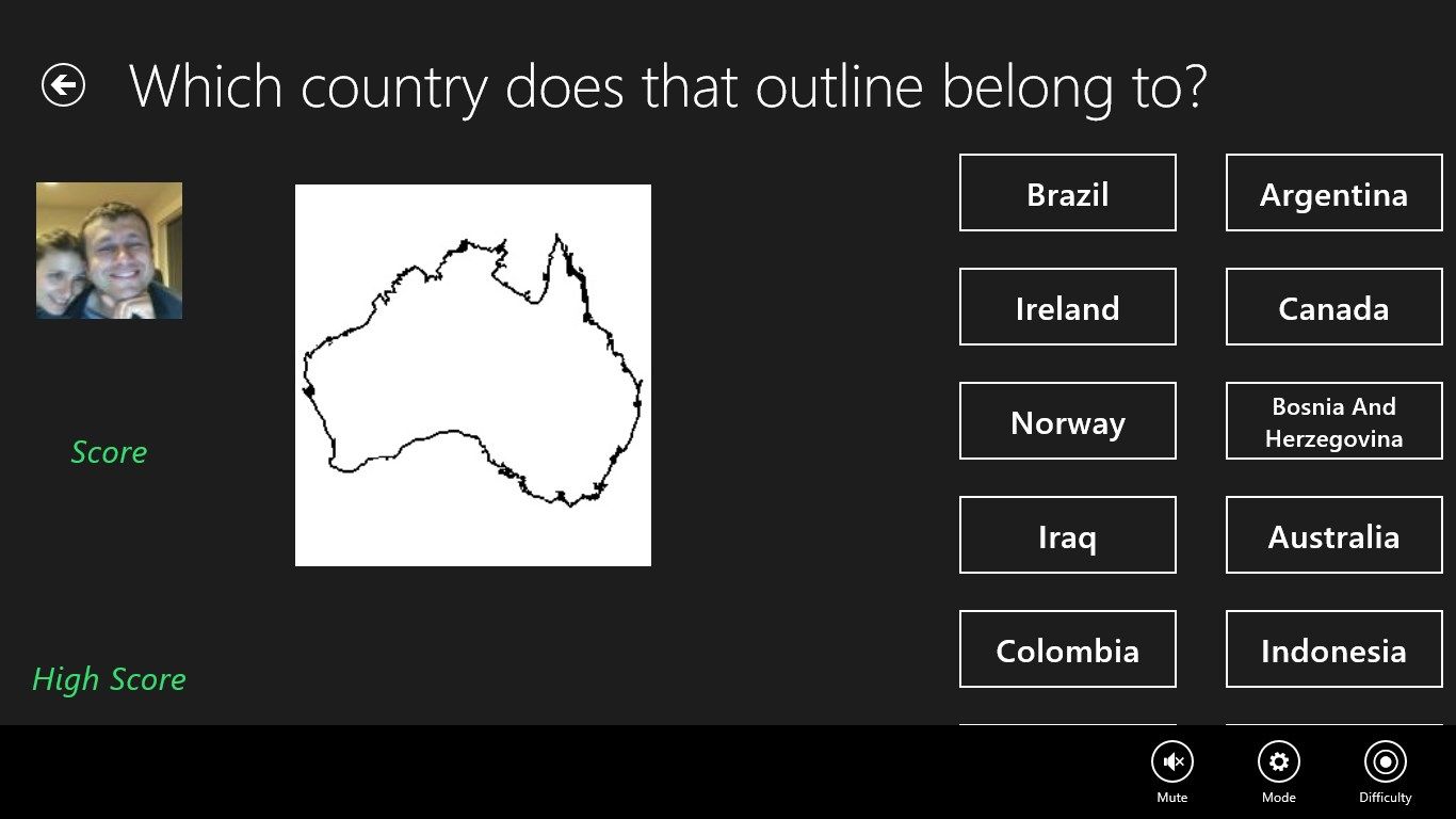 Which country has this outline? Learning mode is active. You will get questions and the game will give you the correct answer if you get it wrong.