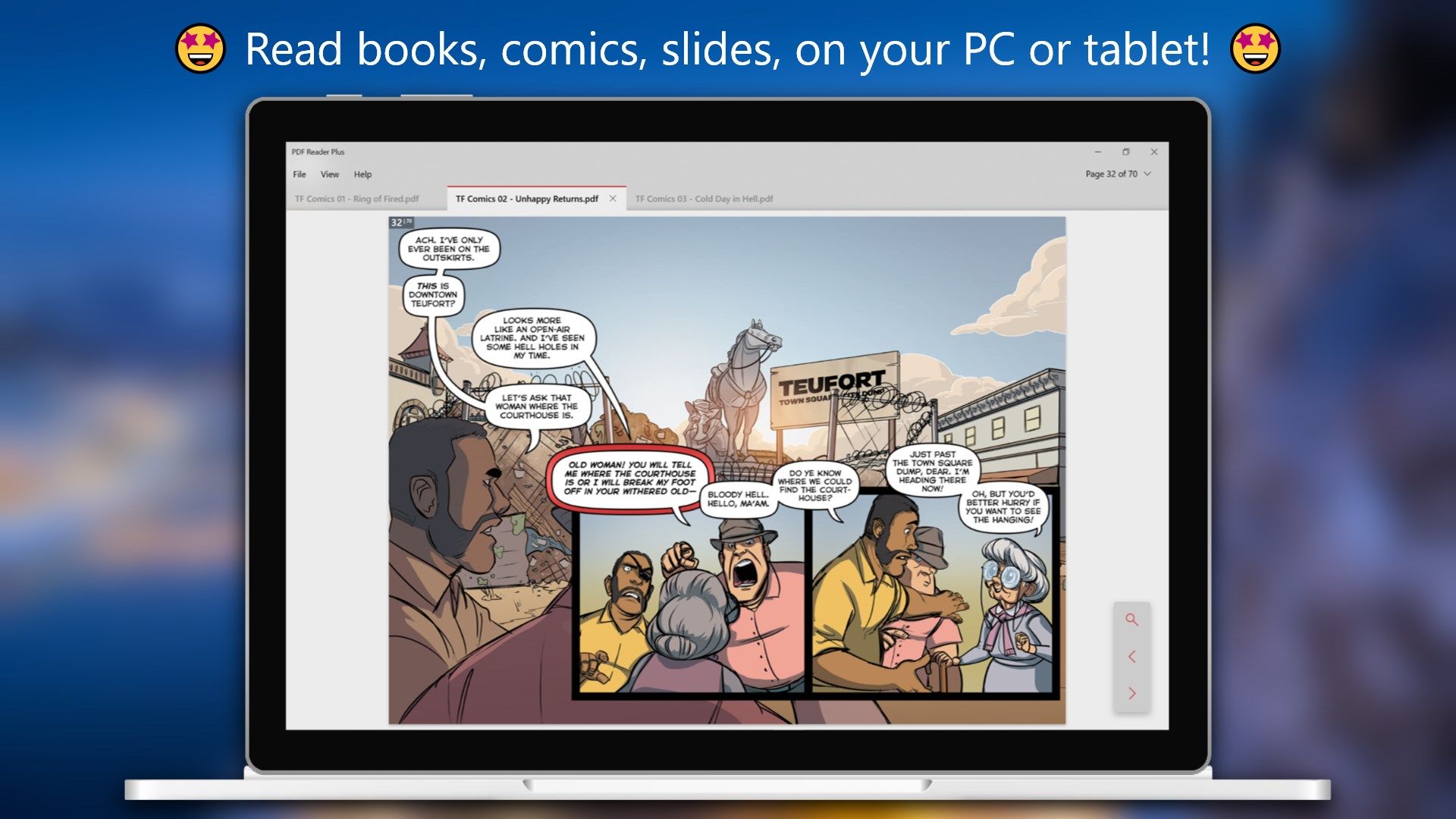Read books, comics, slides, on your PC or tablet!