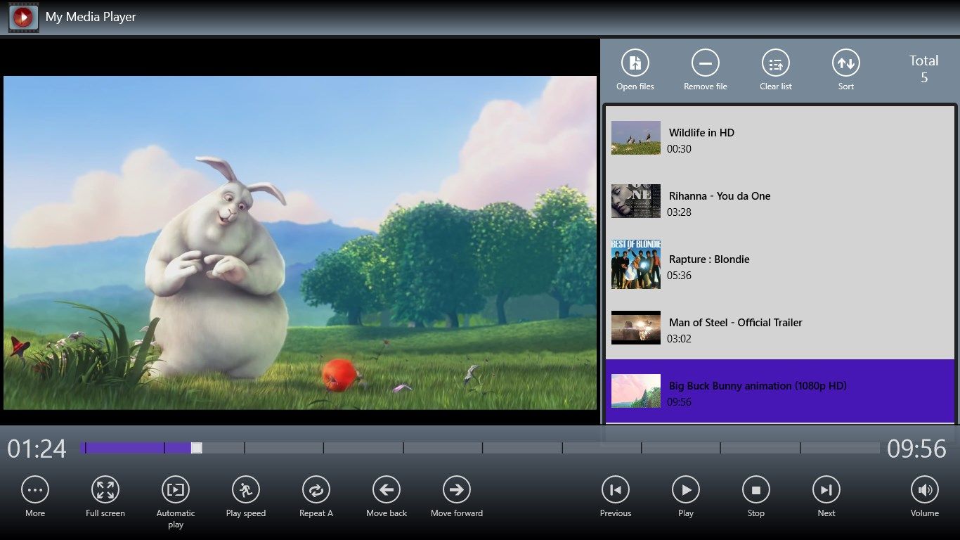 Create, manage and remember a playlist of your video and audio files.