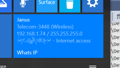 Whats IP features a Live Tile so you can see you IP address from the Start screen