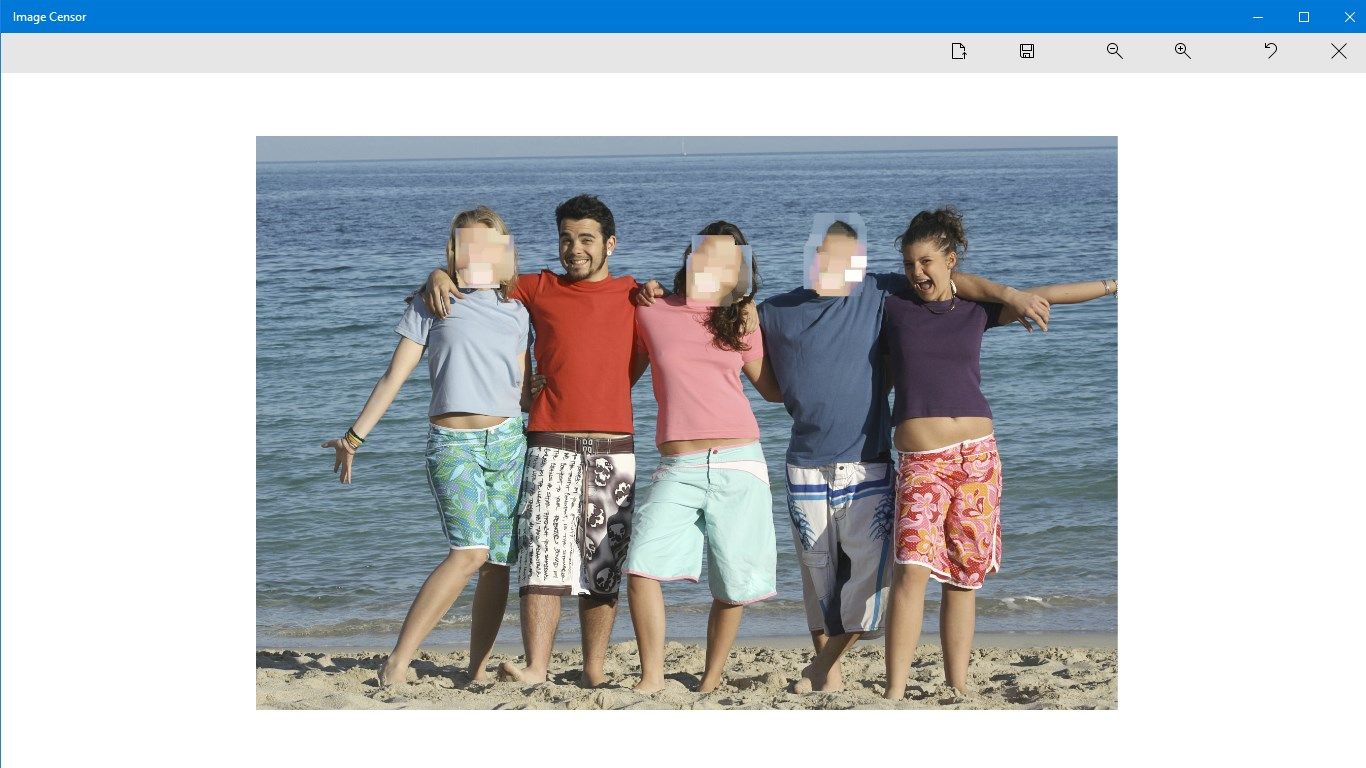 Censoring beach photo