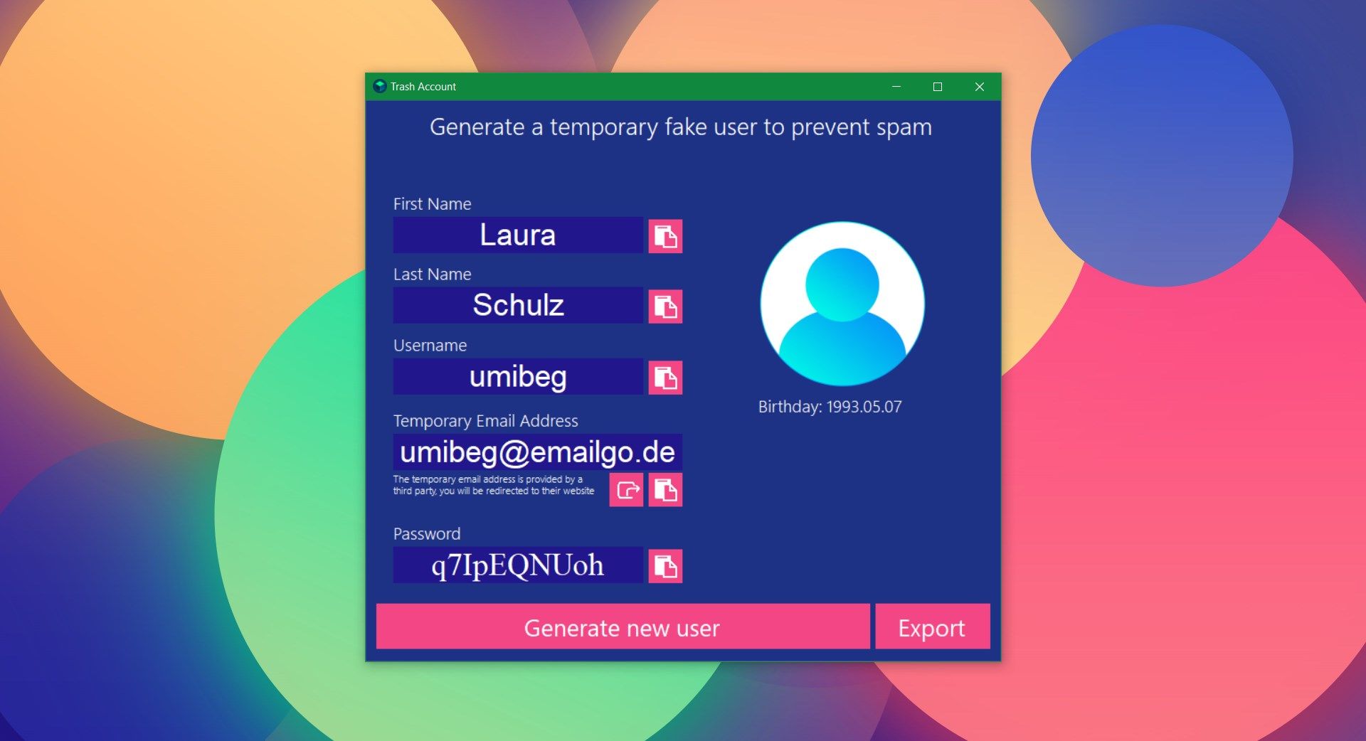 Generate Fake Users to prevent Spam