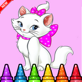 Glitter Cute Cat Coloring Book - Kitty For Kids