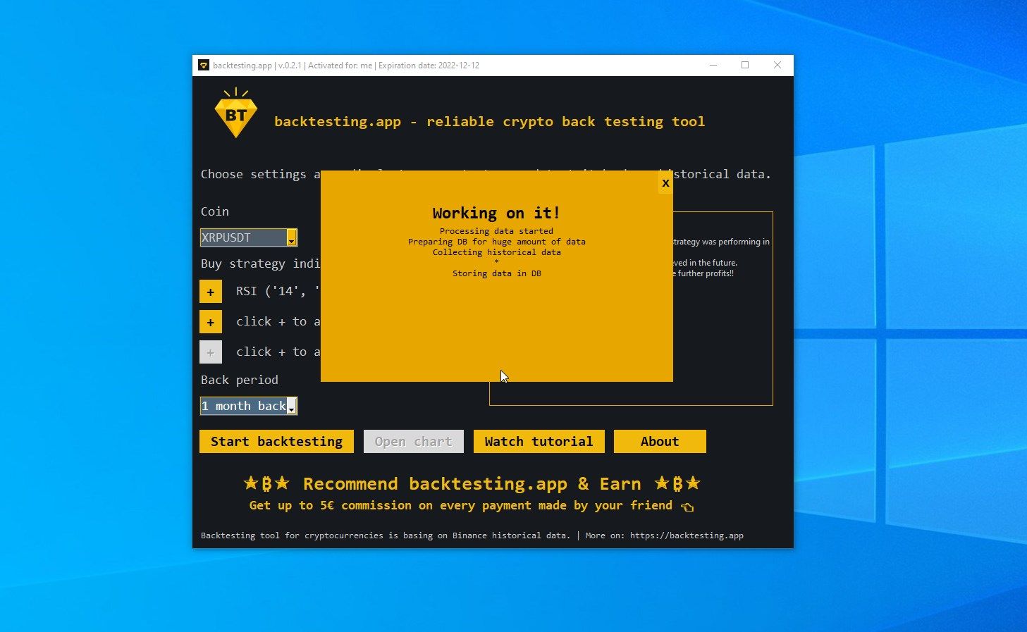 backtesting.app - crypto strategy testing tool